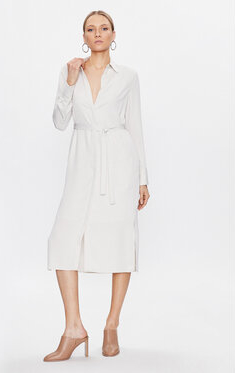 Sukienka Calvin Klein midi w stylu casual z dekoltem w kształcie litery v