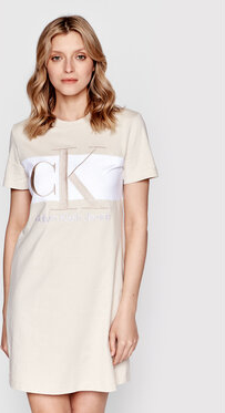 Sukienka Calvin Klein mini z krótkim rękawem w stylu casual
