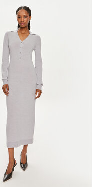 Sukienka Calvin Klein prosta midi z dekoltem w kształcie litery v