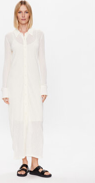 Sukienka Calvin Klein z dekoltem w kształcie litery v maxi koszulowa