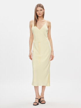 Sukienka Calvin Klein z dekoltem w kształcie litery v midi prosta