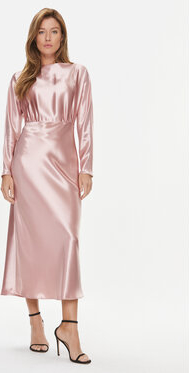 Sukienka Calvin Klein z długim rękawem maxi z okrągłym dekoltem