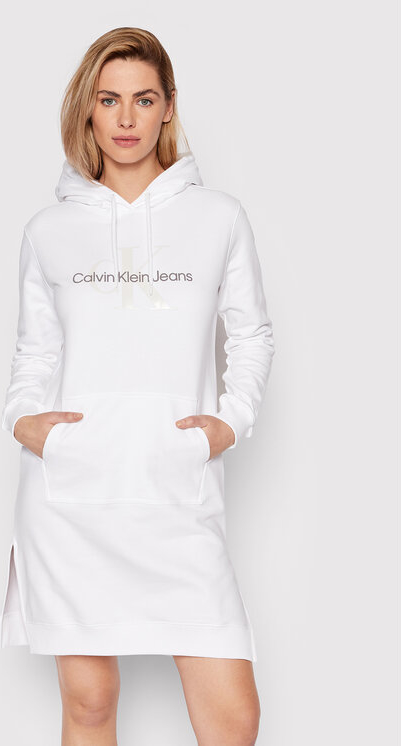 Sukienka Calvin Klein z długim rękawem prosta