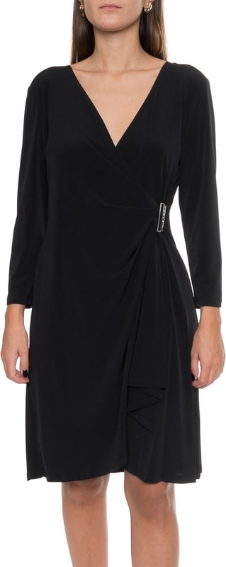 Sukienka Calvin Klein z długim rękawem z dekoltem w kształcie litery v