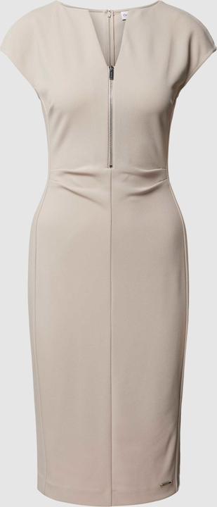 Sukienka Calvin Klein z krótkim rękawem dopasowana midi
