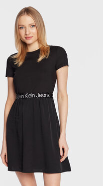 Sukienka Calvin Klein z krótkim rękawem mini w stylu casual
