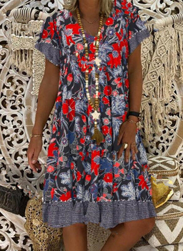 Sukienka Cikelly z dekoltem w kształcie litery v w stylu casual
