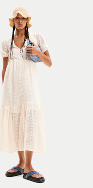 Sukienka Desigual z dekoltem w kształcie litery v w stylu casual z krótkim rękawem