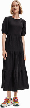 Sukienka Desigual z okrągłym dekoltem z krótkim rękawem w stylu casual