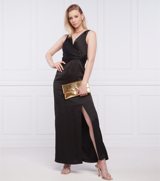 Sukienka DKNY bez rękawów maxi z dekoltem w kształcie litery v