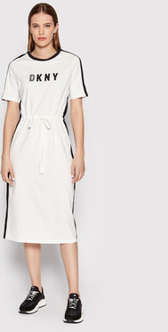 Sukienka DKNY prosta z okrągłym dekoltem w stylu casual