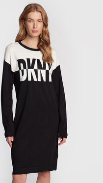 Sukienka DKNY w stylu casual z długim rękawem prosta