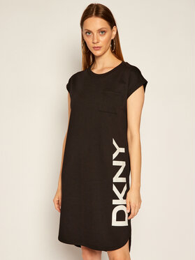 Sukienka DKNY z krótkim rękawem w stylu casual z okrągłym dekoltem