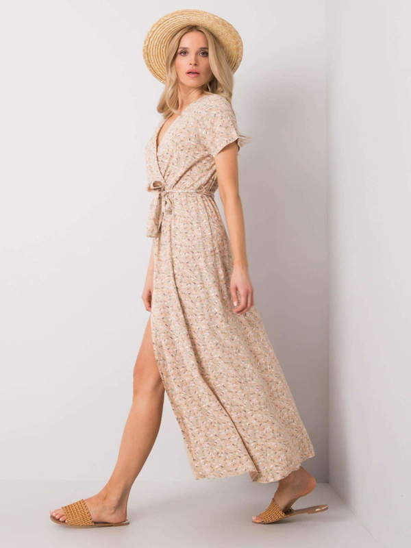 Sukienka Factory Price maxi z krótkim rękawem z dekoltem w kształcie litery v