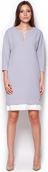 Sukienka Figl prosta z dekoltem w kształcie litery v z długim rękawem