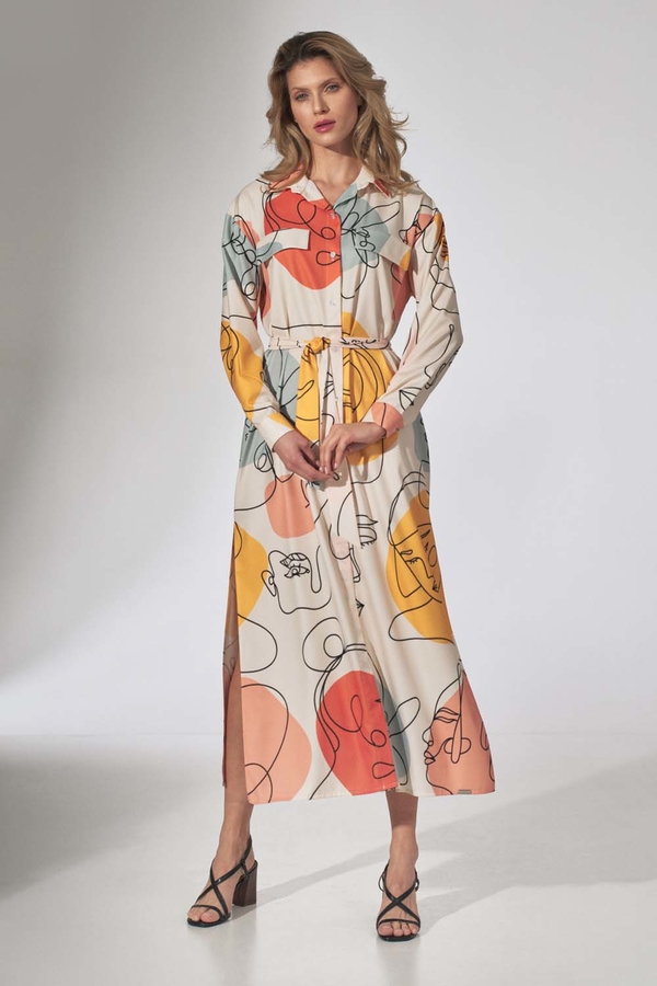 Sukienka Figl z długim rękawem koszulowa maxi