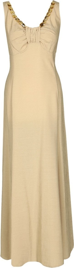 Sukienka Fokus maxi z dekoltem w kształcie litery v z satyny