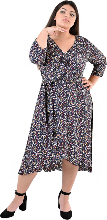 Sukienka Fokus w stylu casual z tkaniny z dekoltem w kształcie litery v