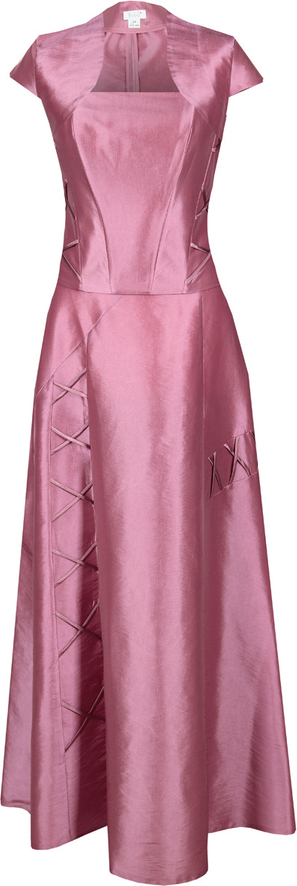 Sukienka Fokus z krótkim rękawem maxi rozkloszowana