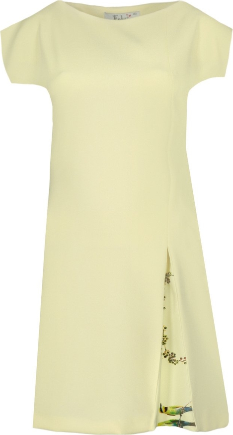 Sukienka Fokus z krótkim rękawem z tkaniny z dekoltem w łódkę