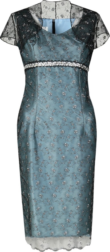 Sukienka Fokus z krótkim rękawem z tkaniny z okrągłym dekoltem