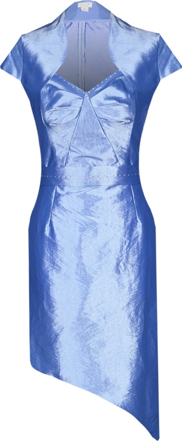 Sukienka Fokus z szyfonu z dekoltem w kształcie litery v z krótkim rękawem