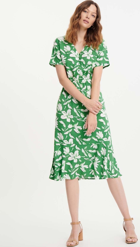 Sukienka Greenpoint z dekoltem w kształcie litery v z krótkim rękawem midi