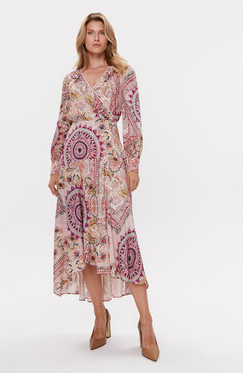 Sukienka Guess midi z dekoltem w kształcie litery v
