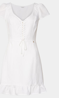 Sukienka Guess mini bez rękawów z dekoltem w kształcie litery v