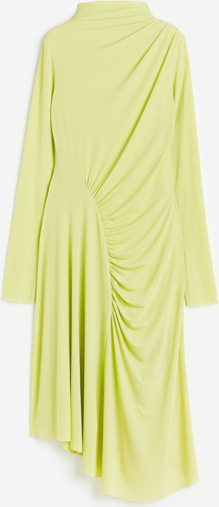 Sukienka H & M asymetryczna z długim rękawem midi
