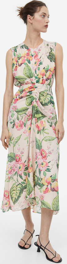 Sukienka H & M bez rękawów w stylu boho z szyfonu