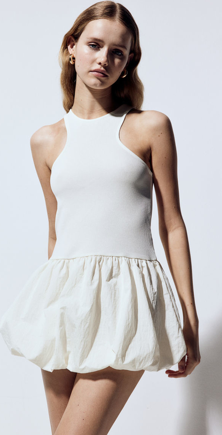 Sukienka H & M bombka z okrągłym dekoltem mini