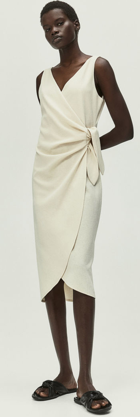 Sukienka H & M kopertowa z dekoltem w kształcie litery v midi