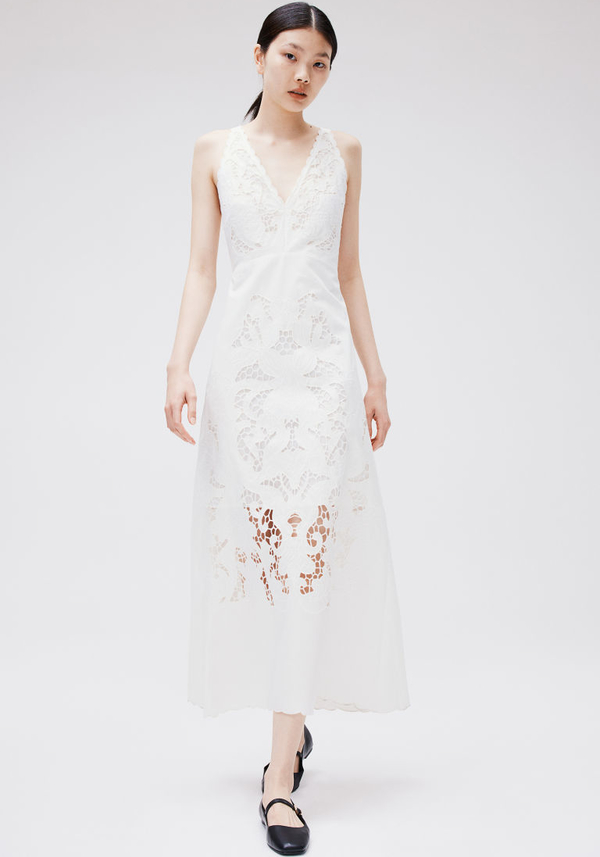 Sukienka H & M maxi z dekoltem w kształcie litery v z tkaniny
