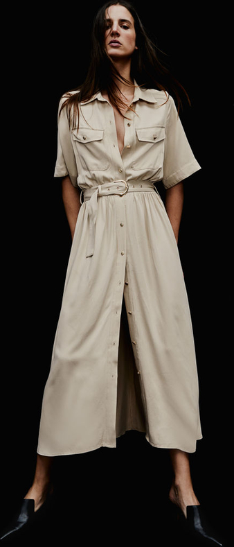 Sukienka H & M maxi z długim rękawem w stylu casual