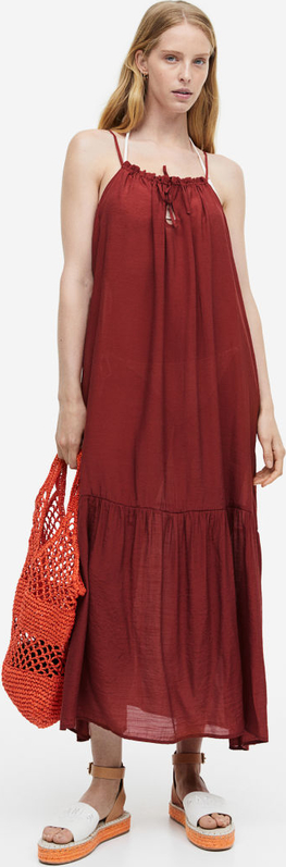 Sukienka H & M maxi z okrągłym dekoltem prosta