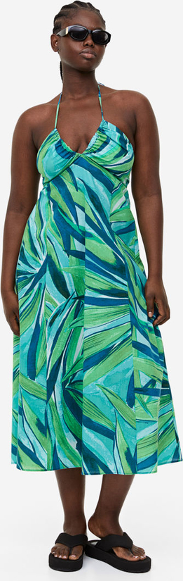 Sukienka H & M midi na ramiączkach z dekoltem w kształcie litery v