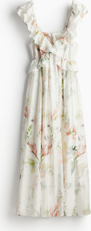 Sukienka H & M midi z dekoltem w kształcie litery v na ramiączkach