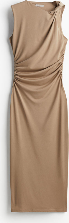 Sukienka H & M midi z dżerseju z okrągłym dekoltem