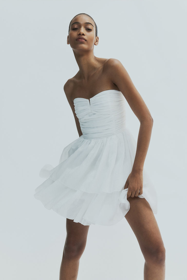 Sukienka H & M mini bez rękawów rozkloszowana