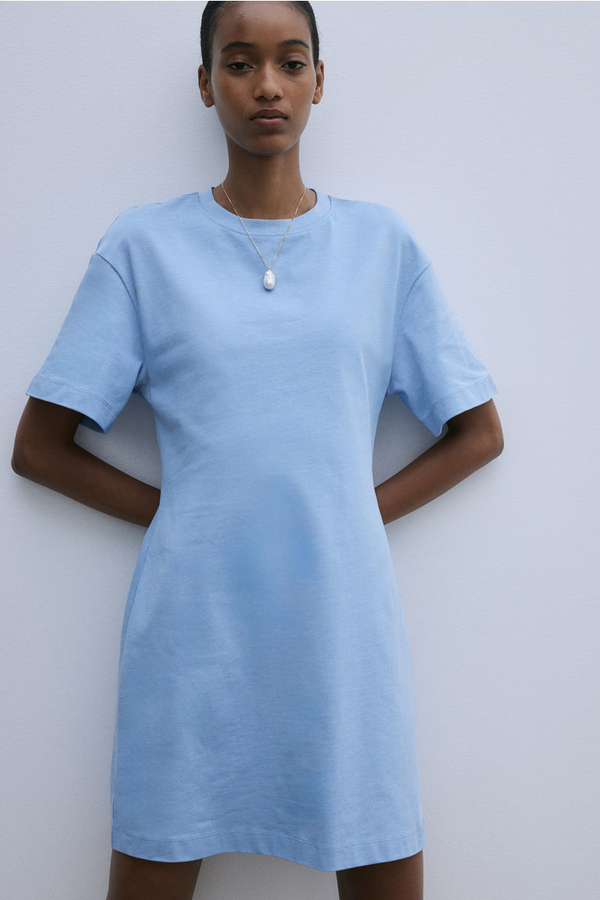 Sukienka H & M mini t-shirt z okrągłym dekoltem