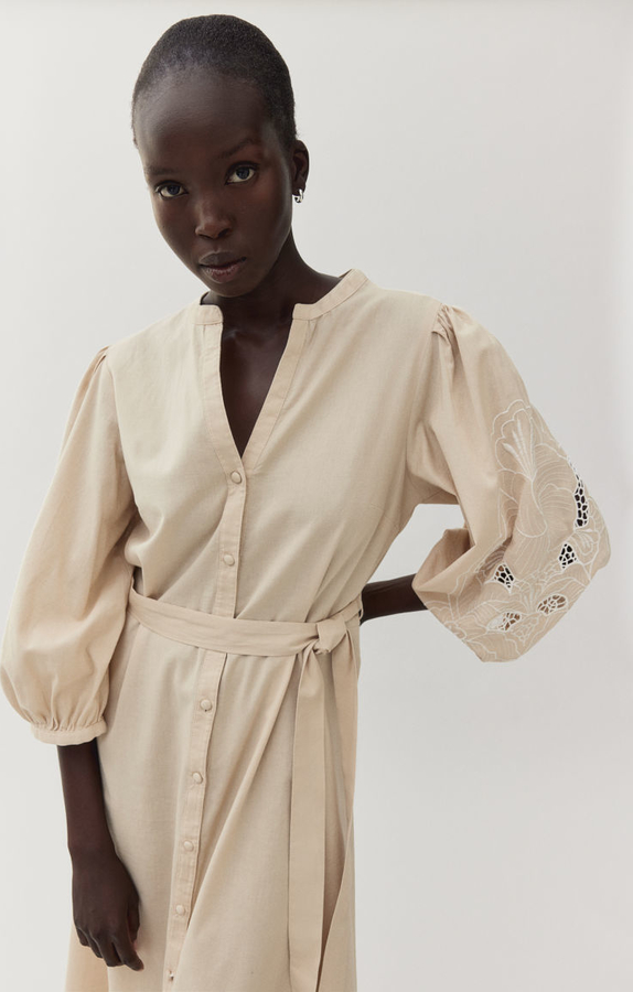 Sukienka H & M mini z dekoltem w kształcie litery v z długim rękawem