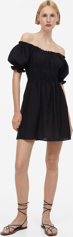 Sukienka H & M mini z tkaniny z krótkim rękawem