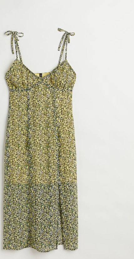 Sukienka H & M na ramiączkach prosta z tkaniny