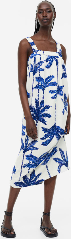 Sukienka H & M na ramiączkach z dekoltem w karo midi