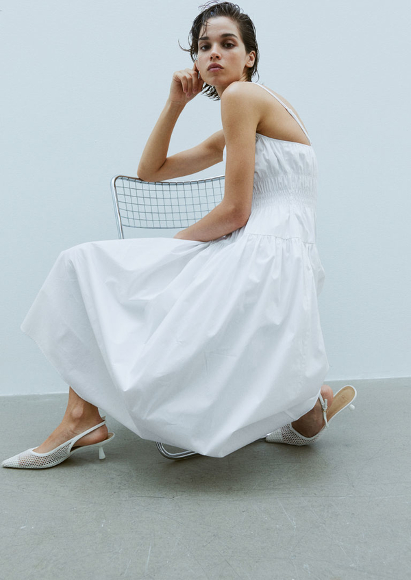 Sukienka H & M na ramiączkach z dekoltem w kształcie litery v maxi