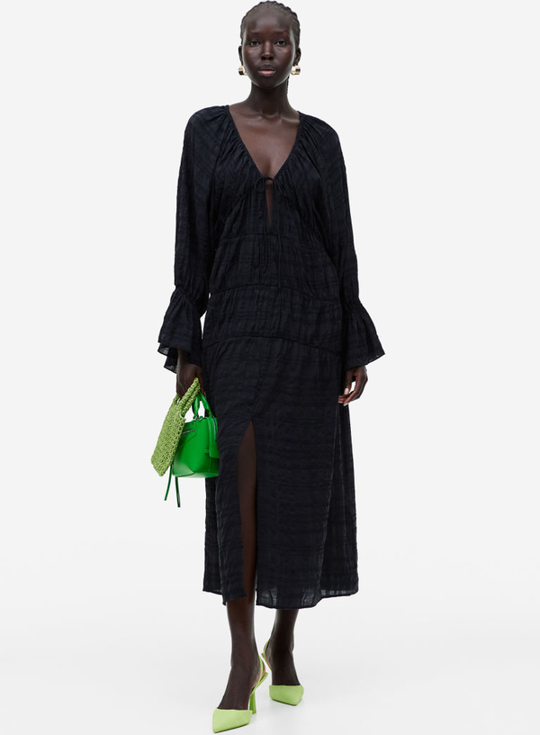 Sukienka H & M w stylu casual midi z długim rękawem