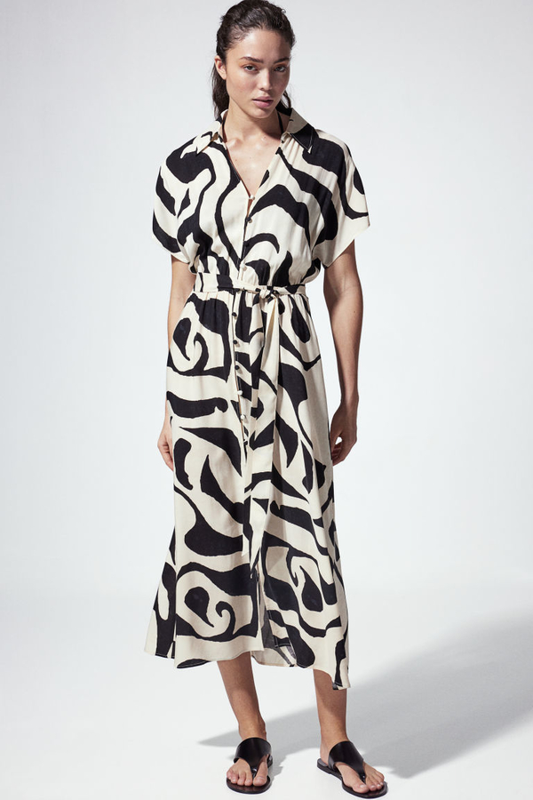 Sukienka H & M w stylu casual szmizjerka z tkaniny