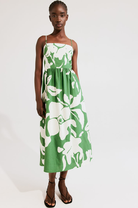 Sukienka H & M w stylu casual z dekoltem w karo z tkaniny