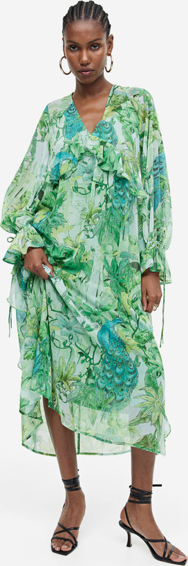Sukienka H & M w stylu casual z długim rękawem z dekoltem w kształcie litery v